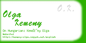 olga kemeny business card